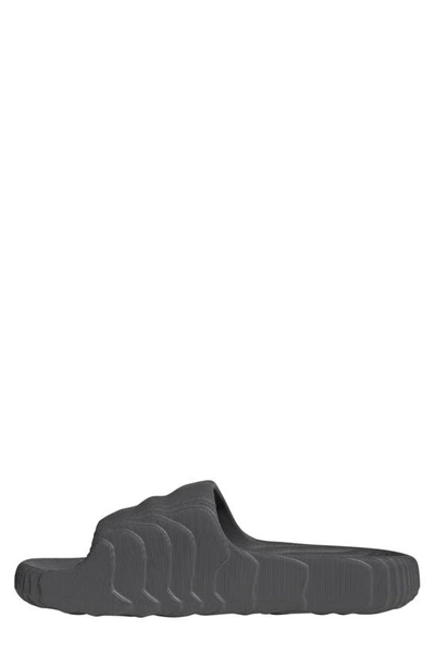 Adidas Originals Adilette 22 Textured Slides In Grey 1 / Core Black