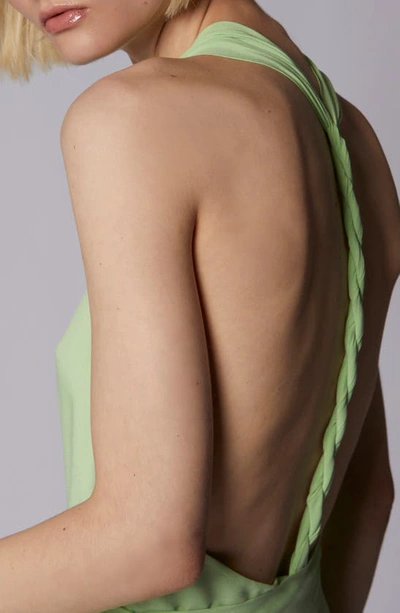 Equipment Alejandra Halter Silk Maxi Dress In Pistachio Green