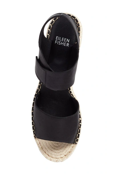 Shop Eileen Fisher Weslia Espadrille Wedge Sandal In Black
