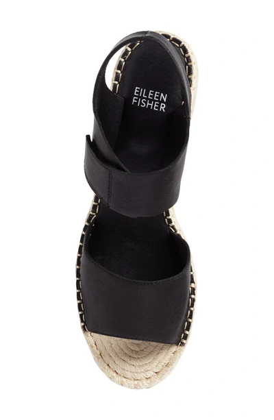 Eileen Fisher Weslia Espadrille Wedge Sandal In Black