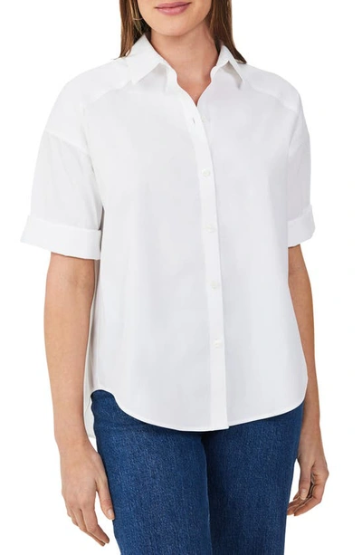 Shop Foxcroft Joanna Stretch Cotton Blend Shirt In White