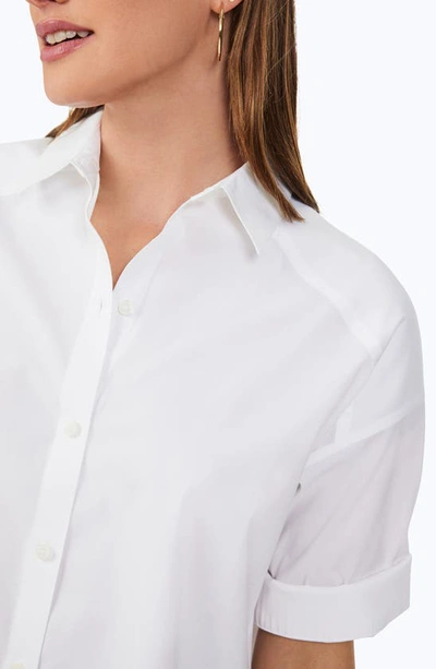 Shop Foxcroft Joanna Stretch Cotton Blend Shirt In White