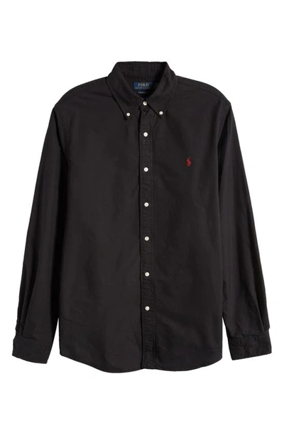 Shop Polo Ralph Lauren Long Sleeve Cotton Oxford Button-down Shirt In Polo Black