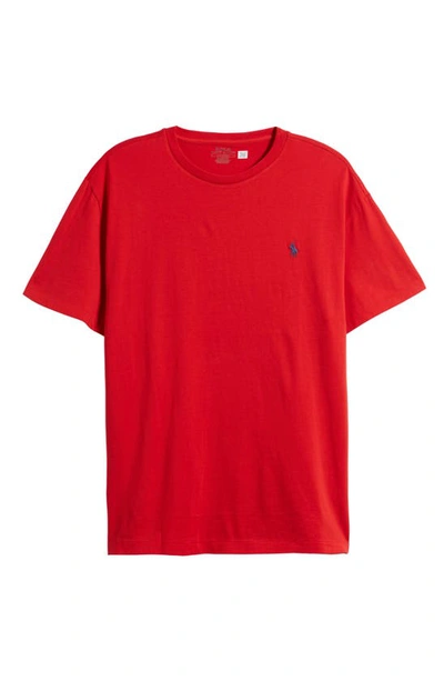 Shop Polo Ralph Lauren Embroidered Logo Crewneck T-shirt In Red