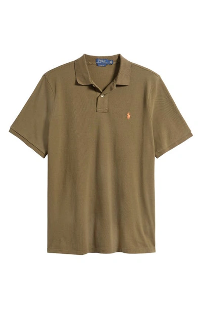 Shop Polo Ralph Lauren Cotton Piqué Polo In Canopy Olive