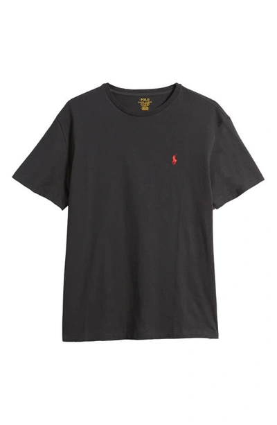 Shop Polo Ralph Lauren Embroidered Logo Crewneck T-shirt In Ralph Lauren Black