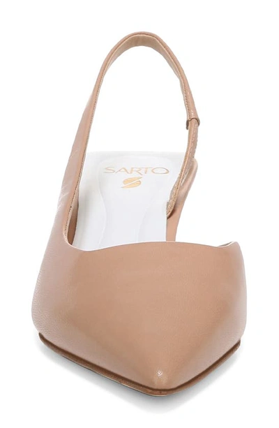Sarto By Franco Sarto Devin Pointed Toe Slingback Pump In Sand