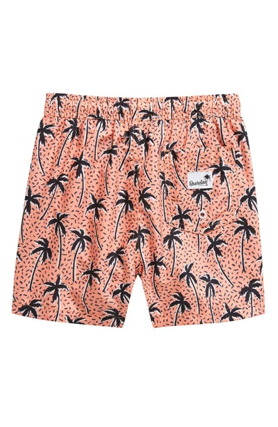 Boardies Kids' Flair Palm Print Swim Trunks In Orange