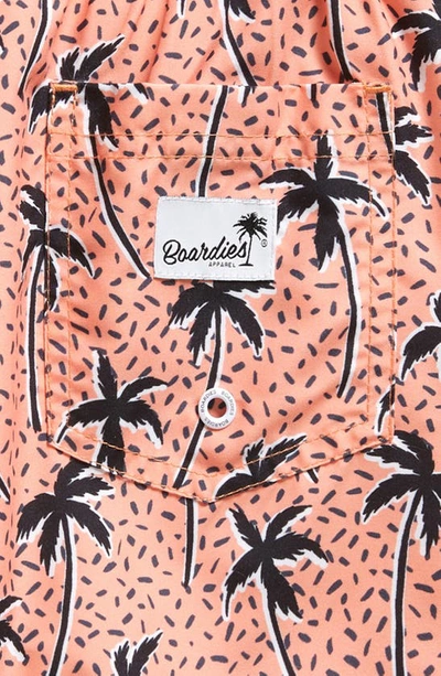 Shop Boardies Kids' Flair Palm Print Swim Trunks In Orange