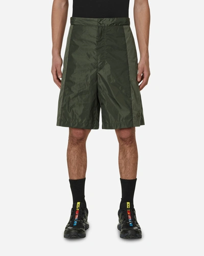 Shop Moncler Born To Protect Nylon Shorts In Green