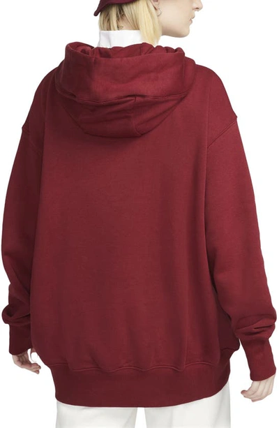 Shop Nike Sportswear Phoenix Oversize Fleece Hoodie In Team Red/ White