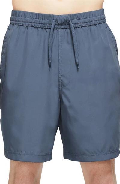Shop Nike Dri-fit Form Athletic Shorts In Diffused Blue/ Black