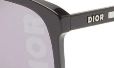 Shop Dior 'fast M1i 53mm Mask Sunglasses In Shiny Black / Smoke Mirror