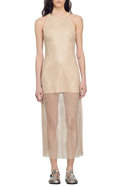 Shop Sandro Hollywood Dress In Gold