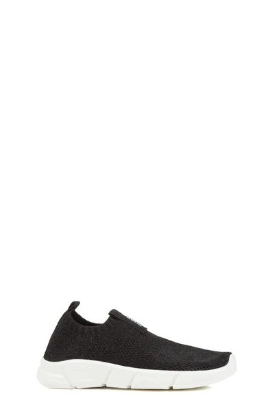 Shop Geox Kids' Aril Woven Slip-on Sneaker In Black