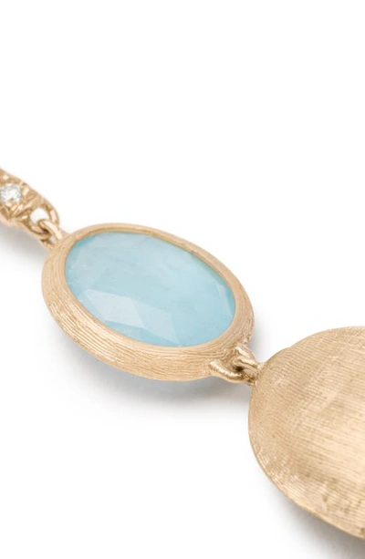Marco Bicego Siviglia Aquamarine & Diamond Double Drop Earrings In Gold