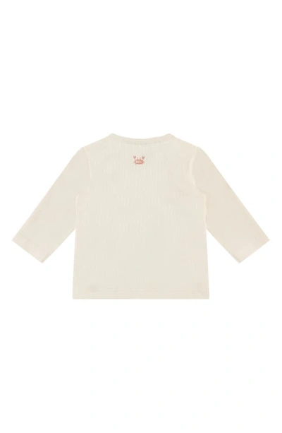 Shop Babyface Embroidered Long Sleeve Stretch Cotton Graphic T-shirt In Ivory