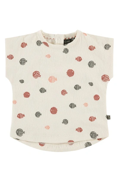 Shop Babyface Fish Print Textured Top In Ivory