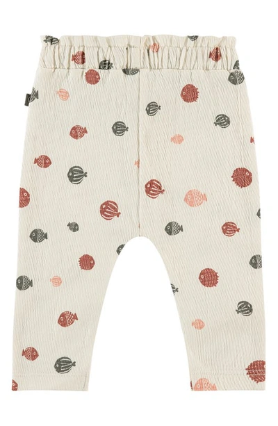 Shop Babyface Fish Print Textured Pants In Ivory
