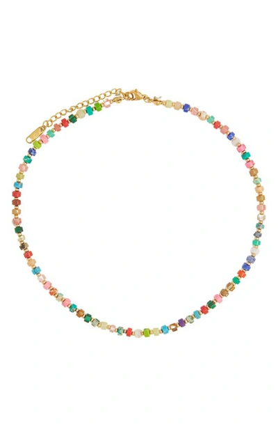 Shop Petit Moments Janet Beaded Necklace In Gold Multi