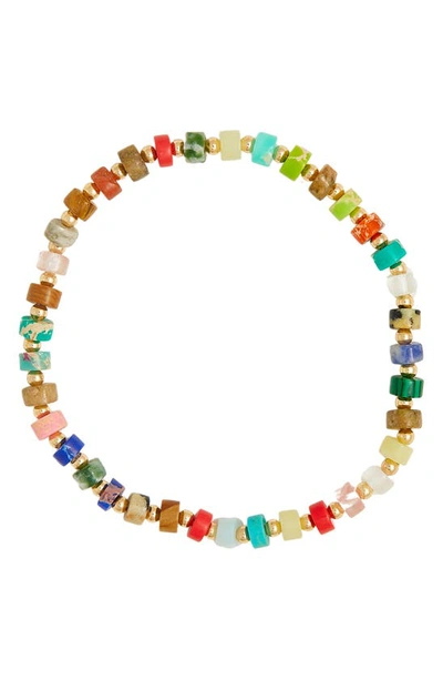 Shop Petit Moments Janet Beaded Bracelet In Gold Multi