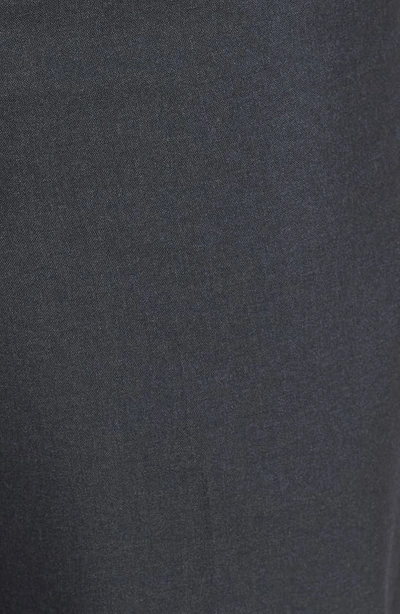 Berle Self Sizer Waist Plain Weave Flat Front Washable Trousers In Charcoal