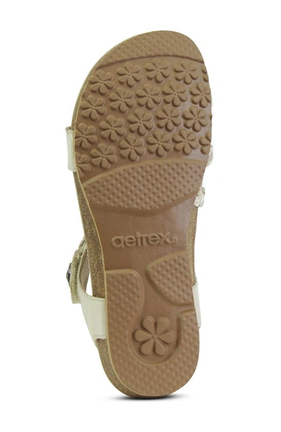 Shop Aetrex Jillian Braided Leather Strap Sandal In Ivory