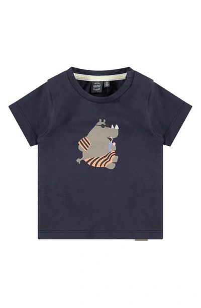 Shop Babyface Hippo Graphic T-shirt In Dark Blue