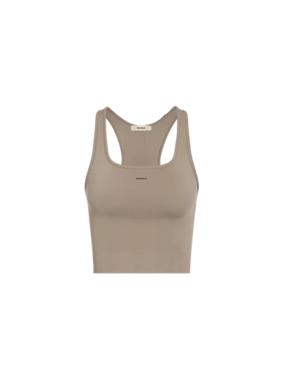Pangaia Women's Plant-stretch Compressive Ribbed Tank Top — Taupe In Taupe