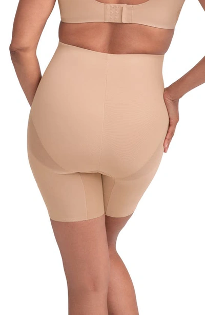 Shop Honeylove Superpower Mid Waist Shaper Shorts In Sand