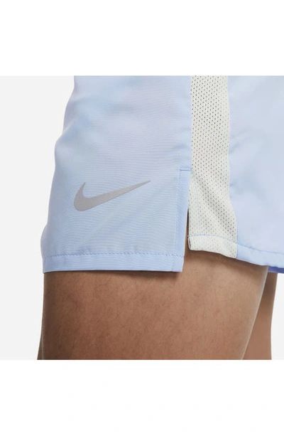 Shop Nike Dri-fit Challenger 5-inch Brief Lined Shorts In Cobalt/ Light Silver/ Black