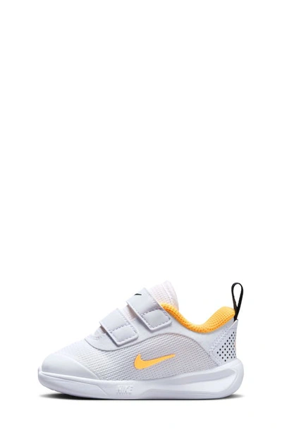 Shop Nike Kids' Omni Multi-court Sneaker In White/ Citron/ Coral