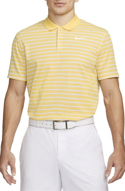 Shop Nike Dri-fit Victory Golf Polo In Topaz Gold/ White