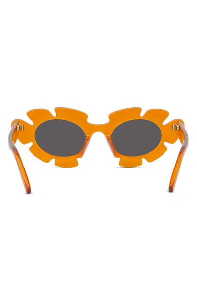 Shop Loewe X Paula's Ibiza Flower 47mm Small Cat Eye Sunglasses In Shiny Orange / Smoke