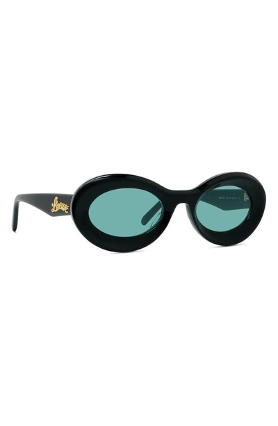 Loewe Loop Oversized Round-frame Acetate Sunglasses In Shiny Black / Blue
