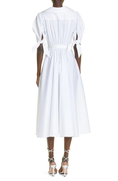 Shop Jason Wu Tie Sleeve Cotton A-line Dress In White