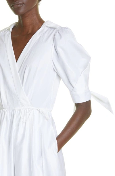 Shop Jason Wu Tie Sleeve Cotton A-line Dress In White