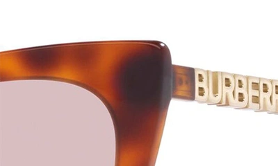 Shop Burberry 52mm Cat Eye Sunglasses In Light Havana