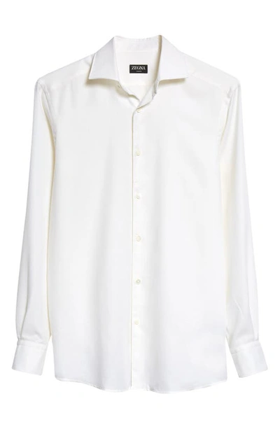 Zegna Trofeo Milano Cotton Button-up Shirt In White