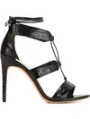 ALEXANDRE BIRMAN crocodile effect sandals,LEATHER100%