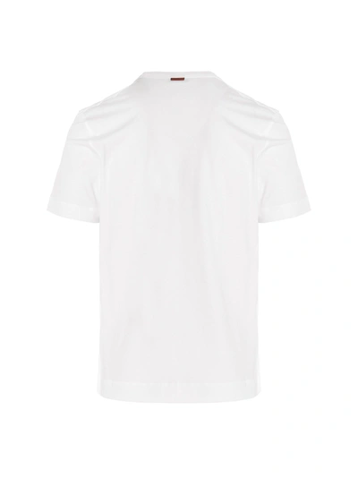 Shop Zegna Logo Embroidery T-shirt White