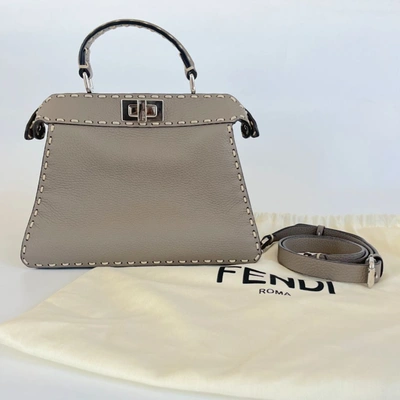 Pre-owned Fendi Peekaboo Iseeu Small Etoupe Selleria Bag In Default Title