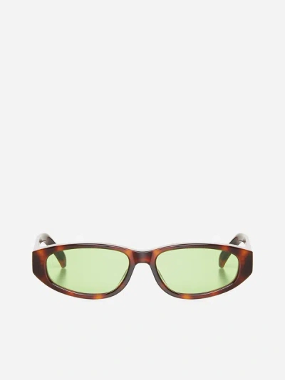Shop G.o.d Eyewear Fort Seven Sunglasses In Turtle,green