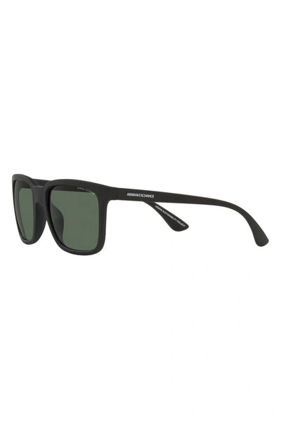 Shop Armani Exchange 55mm Rectangular Sunglasses In Matte Black