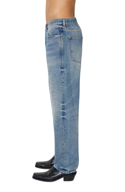 Shop Diesel 2010 Straight Leg Jeans In Blue Denim