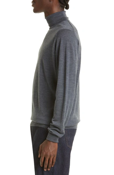 Shop John Smedley Richard Turtleneck Merino Wool Sweater In Charcoal