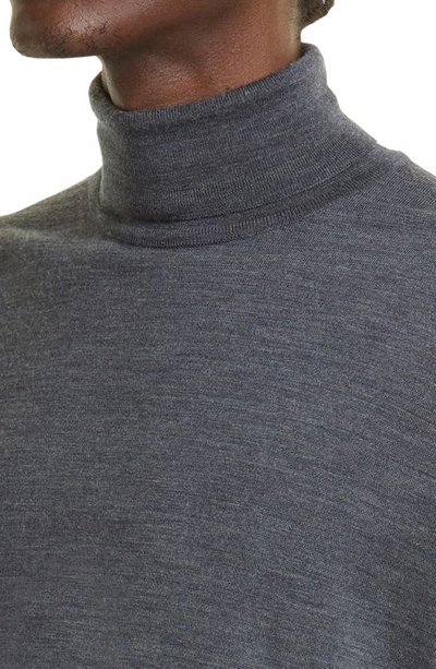 Shop John Smedley Richard Turtleneck Merino Wool Sweater In Charcoal