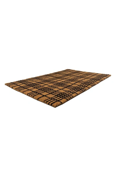 Shop Entryways Fine Plaid Doormat In Natural Coir / Black