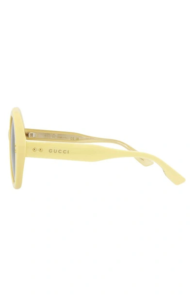 Shop Gucci 54mm Round Sunglasses In Yellow Brown