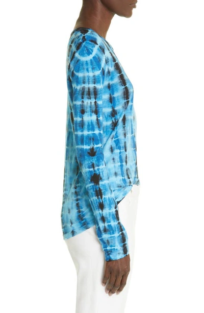 Shop Proenza Schouler Tie Dye Long Sleeve Cotton Jersey T-shirt In Blue Multidnu